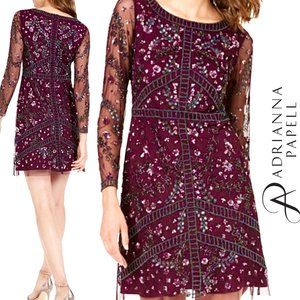 Adrianna Papell NWT Bead Sequin Cocktail Dress, 16